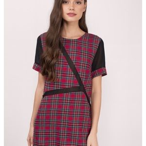 Tobi Plaid Mesh Dress